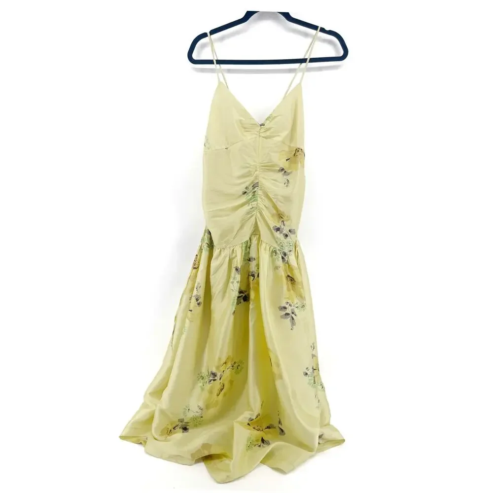Rebecca Taylor Positano Rose Floral Strappy Open Back Silk Dress - Size 12 NWT - Picture 3 of 10
